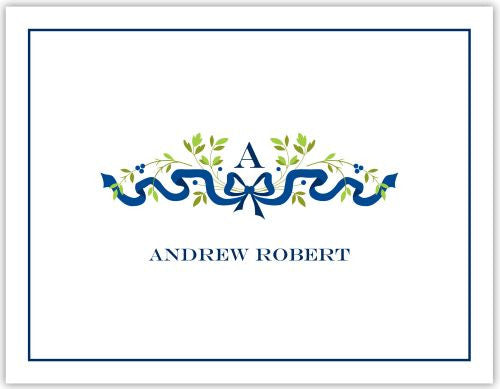 Ribbon Navy Foldover Note