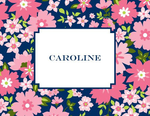 Caroline Floral Pink Foldover Note