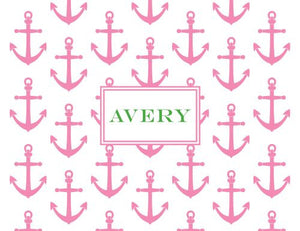 Anchors Pink Foldover Note
