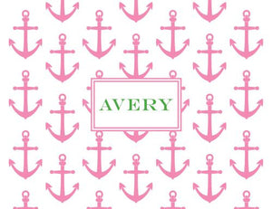 Anchors Pink Foldover Note