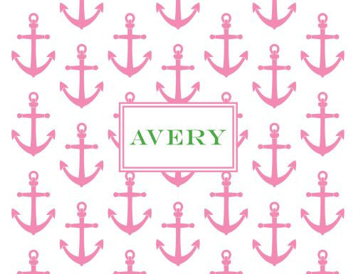 Anchors Pink Foldover Note