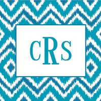 Ikat Turquoise Foldover Note
