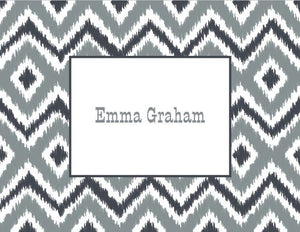 Ikat Gray Foldover Note