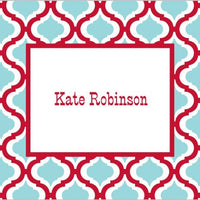 Kate Red and Teal Foldover Note