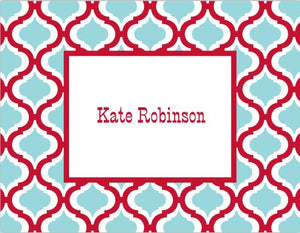 Kate Red and Teal Foldover Note