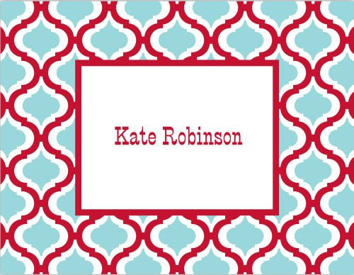 Kate Red and Teal Foldover Note