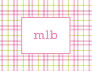 Miller Check Pink and Green Foldover Note