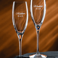 Monogrammed Arcadia Champagne Flutes