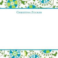 Suzani Teal Flat Notecard