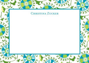 Suzani Teal Flat Notecard