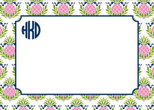 Pineapple Repeat Pink Flat Notecard