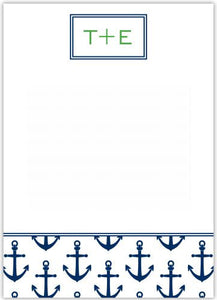 Anchors Navy Flat Notecard