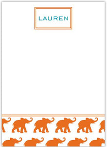 Elephants Orange Flat Notecard
