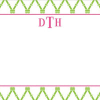 Bamboo Green and Raspberry Flat Notecard