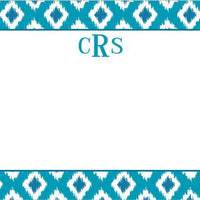 Ikat Turquoise Flat Notecard