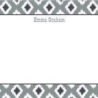Ikat Gray Flat Notecard