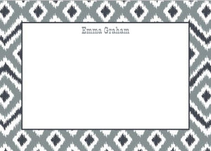 Ikat Gray Flat Notecard