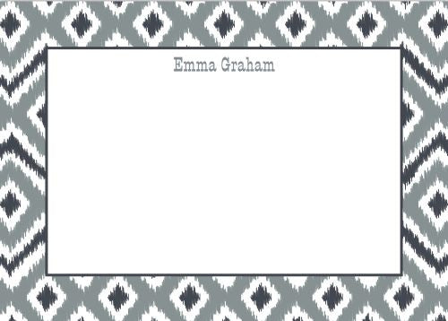 Ikat Gray Flat Notecard