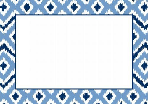 Ikat Blue Flat Notecard