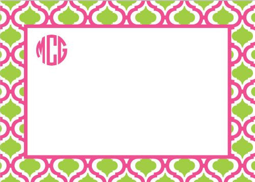 Kate Raspberry and Lime Flat Notecard