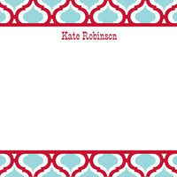 Kate Red and Teal Flat Notecard