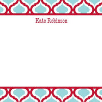 Kate Red and Teal Flat Notecard
