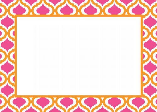 Kate Tangerine and Raspberry Flat Notecard