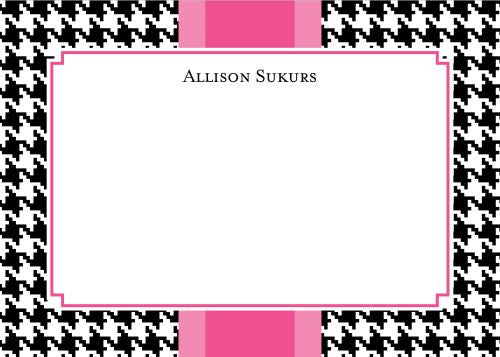 Alex Houndstooth Black Flat Card