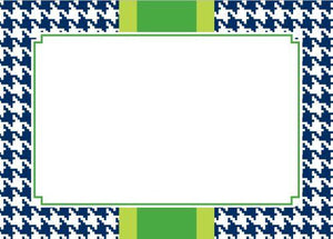 Alex Houndstooth Navy Flat Card