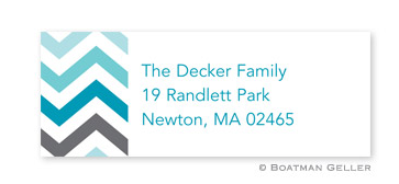 Chevron Ombre Teal Address Label