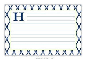 Bamboo Navy and Green Recipe Card