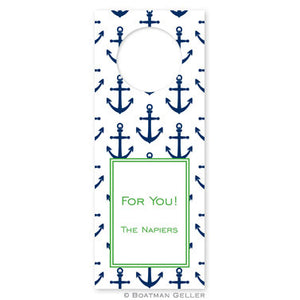 Anchors Navy Wine Tags