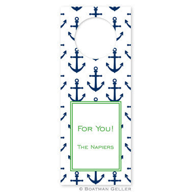Anchors Navy Wine Tags
