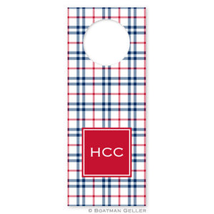 Miller Check Navy & Red Wine Tags