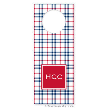 Miller Check Navy & Red Wine Tags