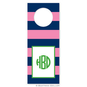 Rugby Navy & Pink Wine Tags