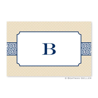 Greek Key Band Navy Placemat