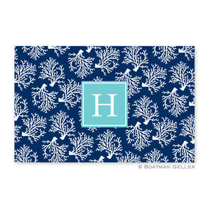 Coral Repeat Navy Placemat