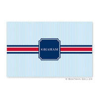 Seersucker Band Red & Navy Placemat
