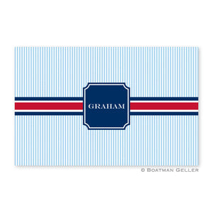 Seersucker Band Red & Navy Placemat