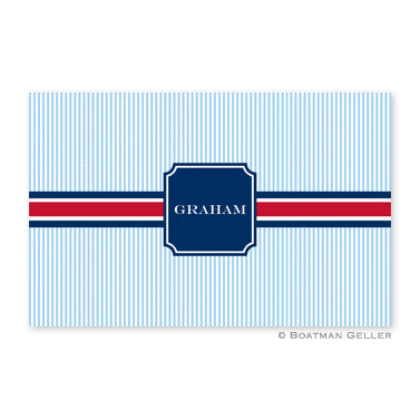 Seersucker Band Red & Navy Placemat