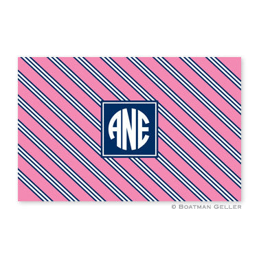 Repp Tie Pink & Navy Placemat