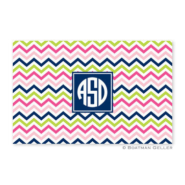 Chevron Pink, Navy, & Lime Placemat