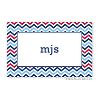 Chevron Blue & Red Placemat
