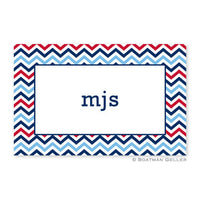 Chevron Blue & Red Placemat