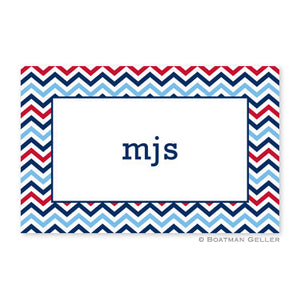 Chevron Blue & Red Placemat