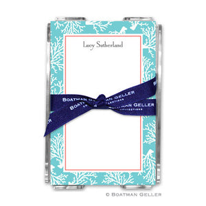 Coral Repeat Teal Notepad