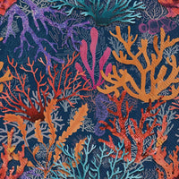 Coral on Navy Cocktails Napkins