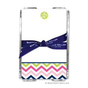 Chevron Pink, Navy, & Lime Notepad