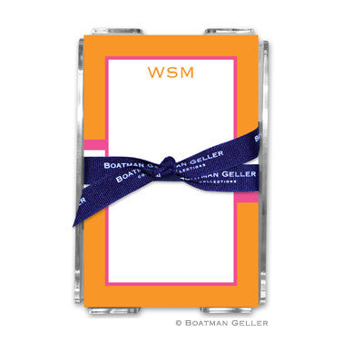 Stripe Tangerine & Raspberry Notepad